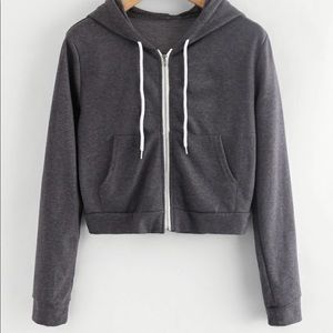 Shein Cropped Hoodie With Zipper Size Extra Small